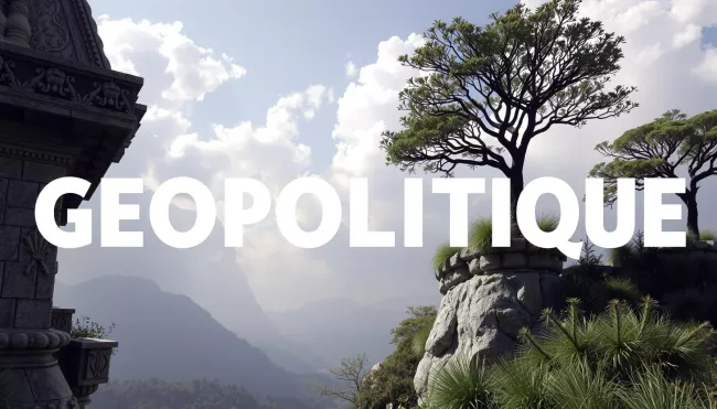 Texte Géopolitique sur un paysage de montagne