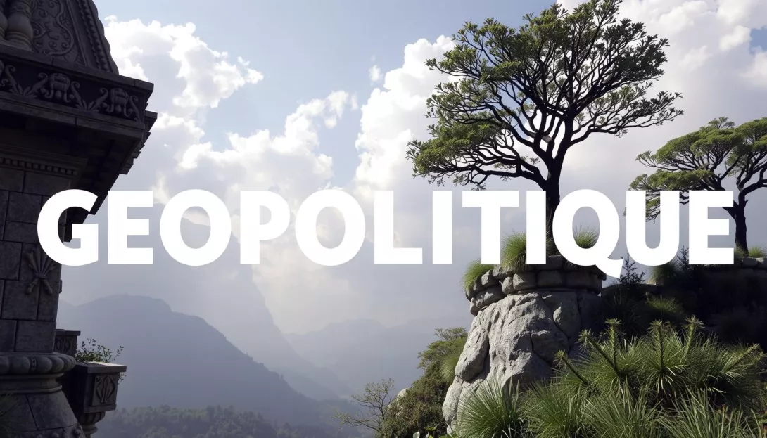 Texte Géopolitique sur un paysage de montagne